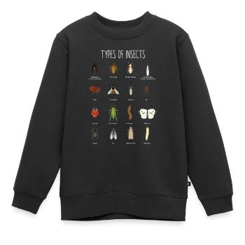 Insects, insect species, butterfly, ladybug - Kids Premium Organic Sweatshirt - black - Front - AI Model Kid Female (0cm)