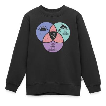 Life Universe Everything 42 But de la vie - Sweat Premium enfant bio - noir - Devant - AI Model Kid Female (0cm)