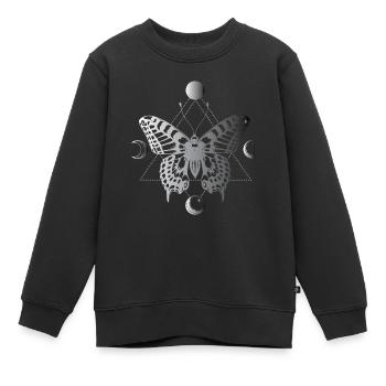 Mondphasen, Falter, Schwarze Magie - Kinder Premium Organic Sweatshirt - Schwarz - Vorne - AI Model Kid Female (0cm)
