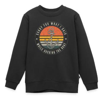 Marin disant, amarrage du bateau, bateau, bateaux, bateau - Sweat Premium enfant bio - noir - Devant - AI Model Kid Female (0cm)