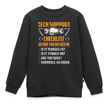 Technique Support Checklist Ordinateur informatique informatique - Sweat Premium enfant bio - noir - Devant - AI Model Kid Female (0cm)