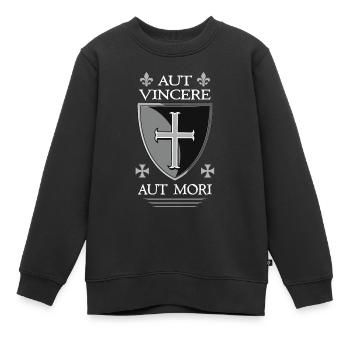 Templerschild + Templer-Zitat - Kinder Premium Organic Sweatshirt - Schwarz - Vorne - AI Model Kid Female (0cm)