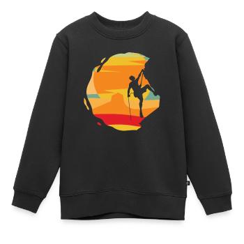 Felsklettern, Bergsteigen, Klettersport, Bouldern - Kinder Premium Organic Sweatshirt - Schwarz - Vorne - AI Model Kid Female (0cm)