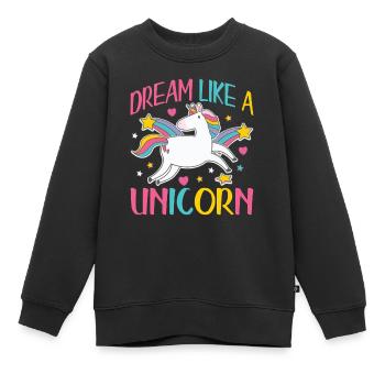 Träume wie ein Einhorn | Einhorn - Kinder Premium Organic Sweatshirt - Schwarz - Vorne - AI Model Kid Female (0cm)