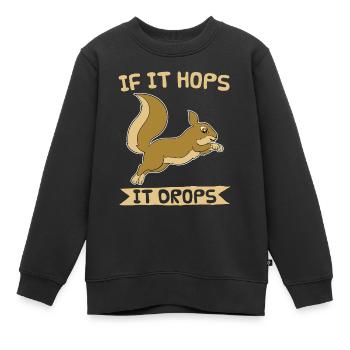 Chasseurs animaux motif écureuil - Sweat Premium enfant bio - noir - Devant - AI Model Kid Female (0cm)