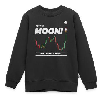 Bitcoin-Händler Zum Mond, Krypto - Kinder Premium Organic Sweatshirt - Schwarz - Vorne - AI Model Kid Female (0cm)