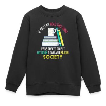 Buch Nerd Gesellschaft Bücher Lesen - Kinder Premium Organic Sweatshirt - Schwarz - Vorne - AI Model Kid Female (0cm)
