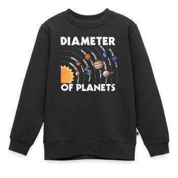 Durchmesser Von Planeten, Solarsystem, Planet - Kinder Premium Organic Sweatshirt - Schwarz - Vorne - AI Model Kid Female (0cm)