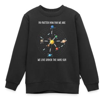 Planet, Universum, Entfernungen der Planeten - Kinder Premium Organic Sweatshirt - Schwarz - Vorne - AI Model Kid Female (0cm)