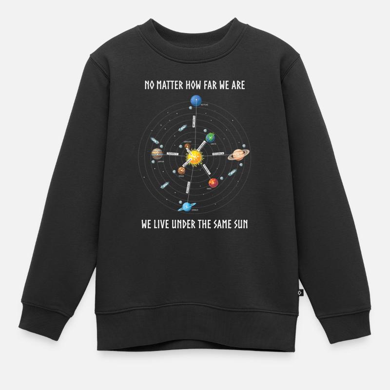 Planet, Universum, Entfernungen der Planeten - Kinder Premium Organic Sweatshirt - Schwarz