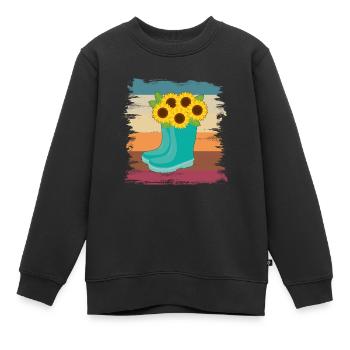 Tournesol - Sweat Premium enfant bio - noir - Devant - AI Model Kid Female (0cm)