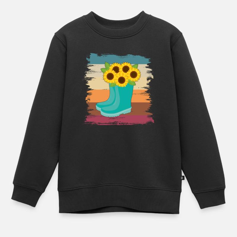 sunflower - Kids Premium Organic Sweatshirt - black