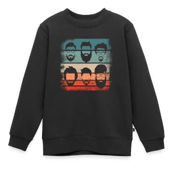 Bart Fakten, Bärtige Männer, Bart, - Kinder Premium Organic Sweatshirt - Schwarz - Vorne - AI Model Kid Female (0cm)