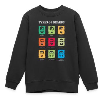 Arten von Bärten, Bartträger Geschenk, Bart - Kinder Premium Organic Sweatshirt - Schwarz - Vorne - AI Model Kid Female (0cm)
