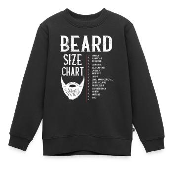 Bart Größentabelle, Bart, Bärtslänge - Kinder Premium Organic Sweatshirt - Schwarz - Vorne - AI Model Kid Female (0cm)