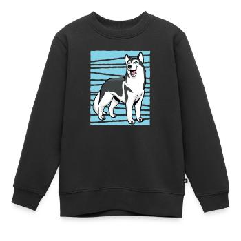 Husky - Kinder Premium Organic Sweatshirt - Schwarz - Vorne - AI Model Kid Female (0cm)