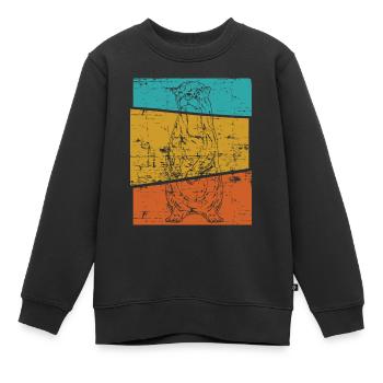 Martre animal cadeau loutre loutre - Sweat Premium enfant bio - noir - Devant - AI Model Kid Female (0cm)