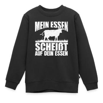 Fleischessen, Grillen BBQ, Anti Vegetarier - Kinder Premium Organic Sweatshirt - Schwarz - Vorne - AI Model Kid Female (0cm)