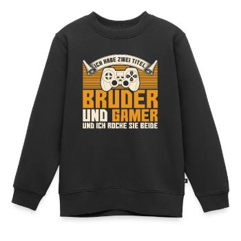 Gaming - Kinder Premium Organic Sweatshirt - Schwarz - Vorne - AI Model Kid Female (0cm)
