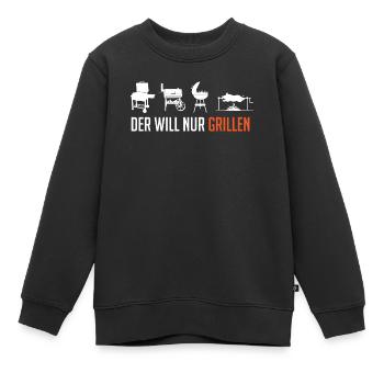 Il veut juste griller, griller, barbecue, barbecue. - Sweat Premium enfant bio - noir - Devant - AI Model Kid Female (0cm)