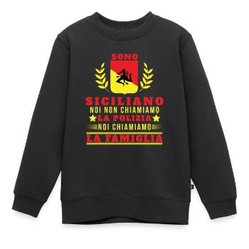 Sono Siciliano Noi Chiamiamo La Familglia Trinacri - Sweat Premium enfant bio - noir - Devant - AI Model Kid Female (0cm)