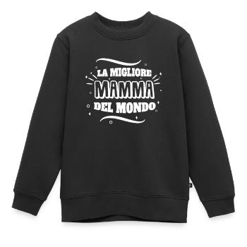 La Migliore Mamma del Mondo - Kinder Premium Organic Sweatshirt - Schwarz - Vorne - AI Model Kid Female (0cm)