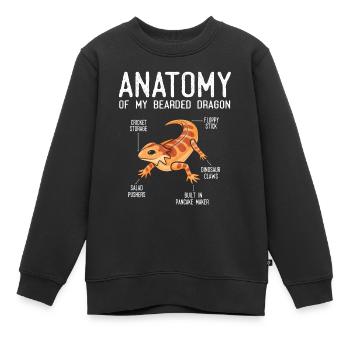 Anatomie Eines Bärtigen Drachen - Kinder Premium Organic Sweatshirt - Schwarz - Vorne - AI Model Kid Female (0cm)