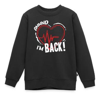 Survivant d’une crise cardiaque - Sweat Premium enfant bio - noir - Devant - AI Model Kid Female (0cm)