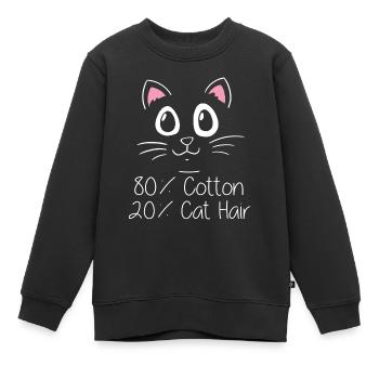 80% Baumwolle, 20% Katzenhaare - Kinder Premium Organic Sweatshirt - Schwarz - Vorne - AI Model Kid Female (0cm)