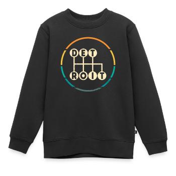 Detroit Stick Shift, changement de vitesse manuel à 6 vitesses - Sweat Premium enfant bio - noir - Devant - AI Model Kid Female (0cm)
