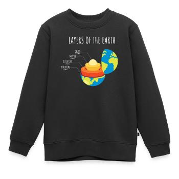 Couches de la Terre, Science, Terre, Planète - Sweat Premium enfant bio - noir - Devant - AI Model Kid Female (0cm)
