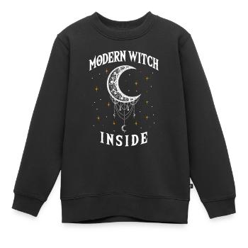 Moderne Hexe Innen, Hexerei Wiccan - Kinder Premium Organic Sweatshirt - Schwarz - Vorne - AI Model Kid Female (0cm)