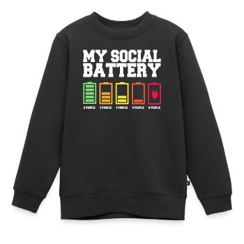 Meine Soziale Batterie Ist Niedrig - Kinder Premium Organic Sweatshirt - Schwarz - Vorne - AI Model Kid Female (0cm)