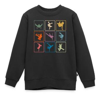 Retro-Break-Tänzerin Breatdancing - Kinder Premium Organic Sweatshirt - Schwarz - Vorne - AI Model Kid Female (0cm)
