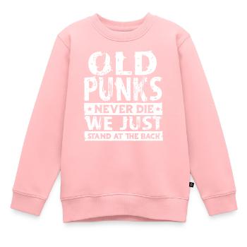 Les vieux punks ne meurent jamais, nous ne sommes qu’à l’arrière - Sweat Premium enfant bio - rose - Devant - AI Model Kid Female (0cm)