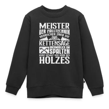 Meister der Holzfäller, Spalter des Holzes - Kinder Premium Organic Sweatshirt - Schwarz - Vorne - AI Model Kid Female (0cm)