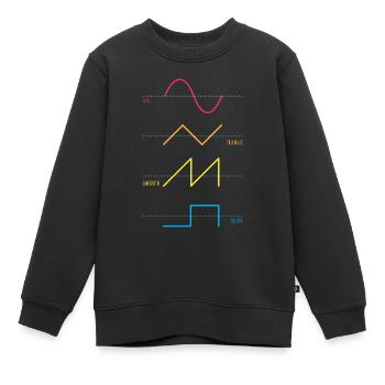 Synthétiseur Audiowaves Analogique Numérique - Sweat Premium enfant bio - noir - Devant - AI Model Kid Female (0cm)
