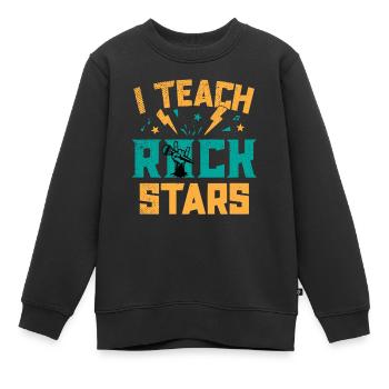 J’enseigne au professeur de musique de - Sweat Premium enfant bio - noir - Devant - AI Model Kid Female (0cm)