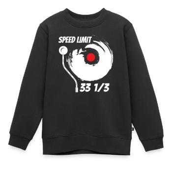 Le vinyle attire la musique audiophile - Sweat Premium enfant bio - noir - Devant - AI Model Kid Female (0cm)