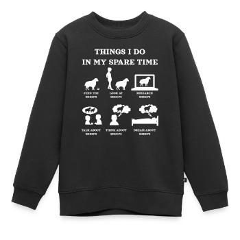 Moutons, amoureux des moutons, moutons - Sweat Premium enfant bio - noir - Devant - AI Model Kid Female (0cm)