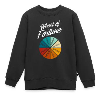 Roue de la Fortune, Aller au lit - Sweat Premium enfant bio - noir - Devant - AI Model Kid Female (0cm)