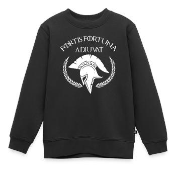 Fortis Fortuna Adiuvat, roman - Sweat Premium enfant bio - noir - Devant - AI Model Kid Female (0cm)
