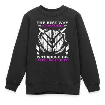 Wikinger Shieldmaiden, Wikinger, Shield Maiden - Kinder Premium Organic Sweatshirt - Schwarz - Vorne - AI Model Kid Female (0cm)
