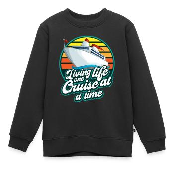 Kreuzfahrt, Schiffe, Urlaub Auf Einem Schiff - Kinder Premium Organic Sweatshirt - Schwarz - Vorne - AI Model Kid Female (0cm)