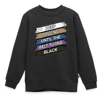 Ceinture noire BJJ - Sweat Premium enfant bio - noir - Devant - AI Model Kid Female (0cm)