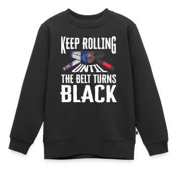 Ceinture noire BJJ - Sweat Premium enfant bio - noir - Devant - AI Model Kid Female (0cm)