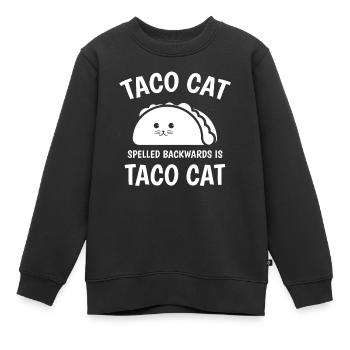 Taco Cat Backward is Taco Cat - Kids Premium Organic Sweatshirt - black - Front - AI Model Kid Female (0cm)