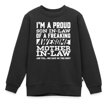 Schwiegersohn Der Schwiegermutter - Kinder Premium Organic Sweatshirt - Schwarz - Vorne - AI Model Kid Female (0cm)