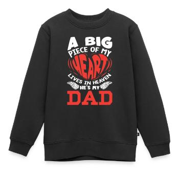 Frieden Meines Herzens Ist Im Himmel, Papa Trauer - Kinder Premium Organic Sweatshirt - Schwarz - Vorne - AI Model Kid Female (0cm)