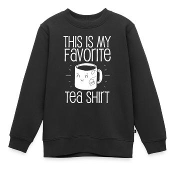 Chemise de thé préférée, thé, buveur de thé - Sweat Premium enfant bio - noir - Devant - AI Model Kid Female (0cm)